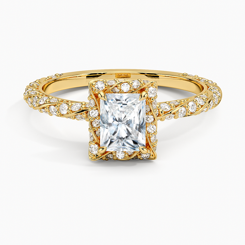Nova Halo Diamond Ring (1/2 ct. tw.) Yellow Gold 18k Radiant Engagement Ring