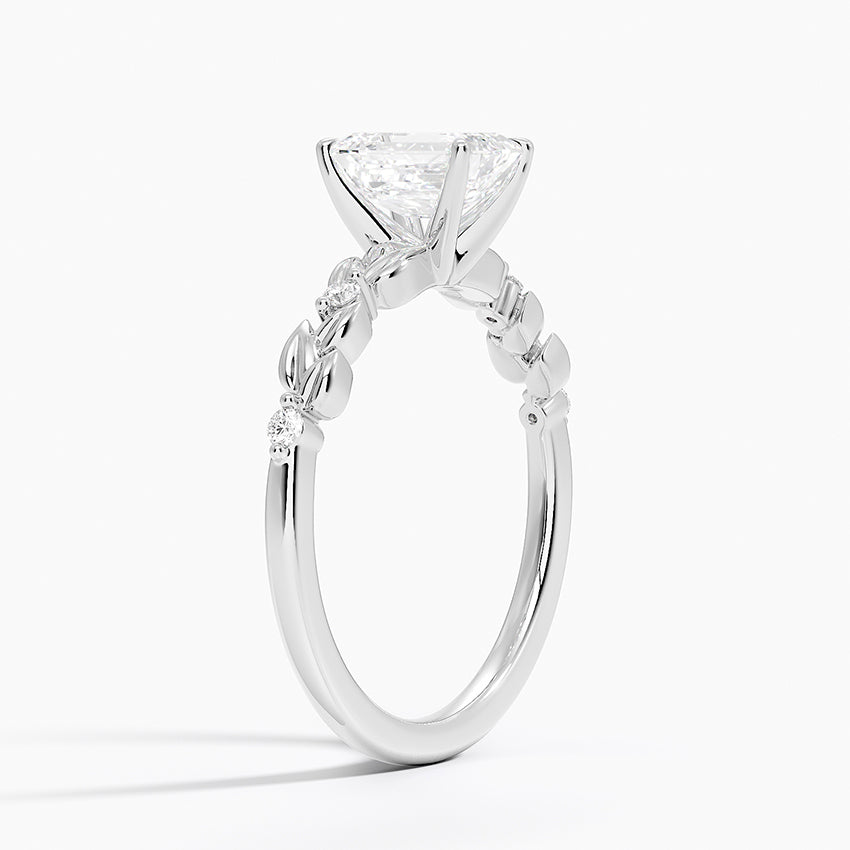 Briar Diamond Ring Platinum Emerald Engagement Ring