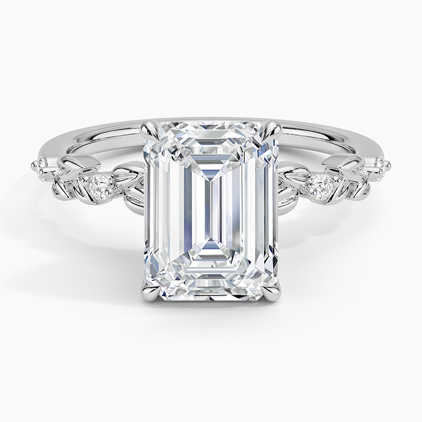 Briar Diamond Ring Platinum Emerald Engagement Ring