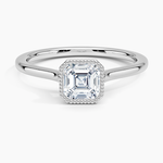 Margot Bezel Ring Platinum Asscher Engagement Ring