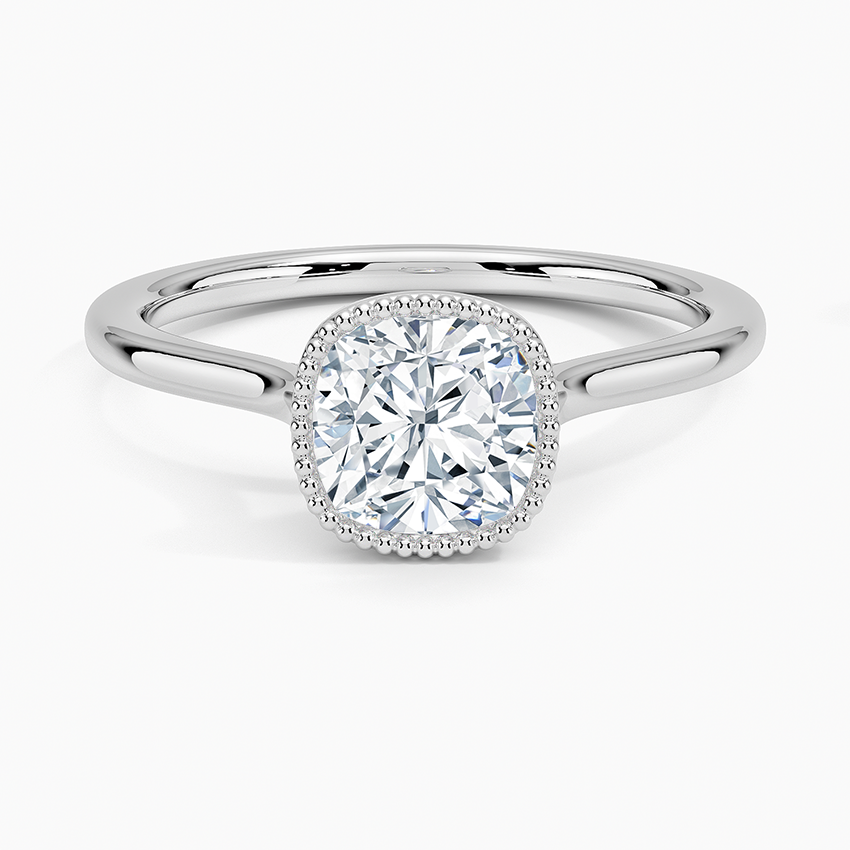Margot Bezel Ring Platinum Cushion Engagement Ring