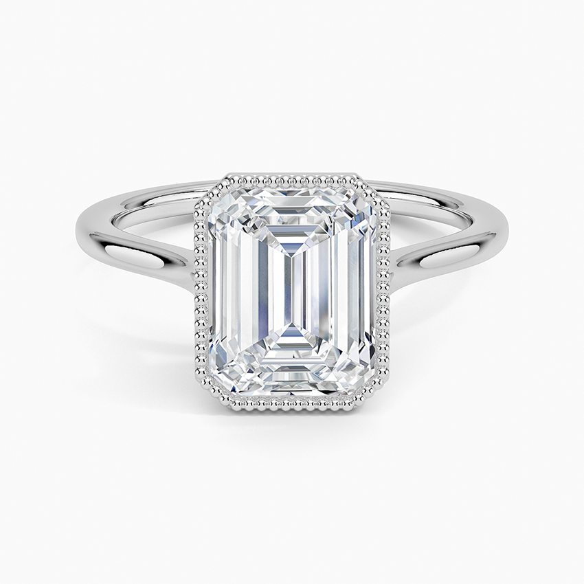 Margot Bezel Ring Platinum Emerald Engagement Ring