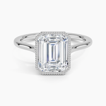 Margot Bezel Ring Platinum Emerald Engagement Ring