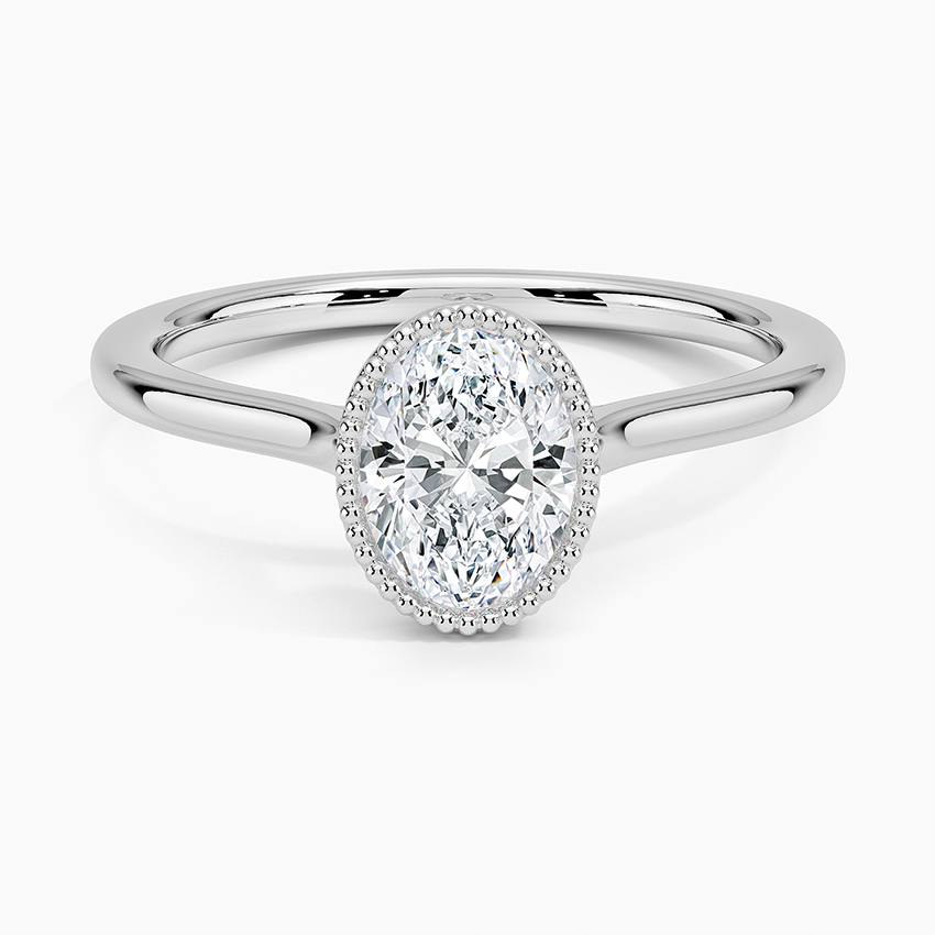 Margot Bezel Ring Platinum Oval Engagement Ring