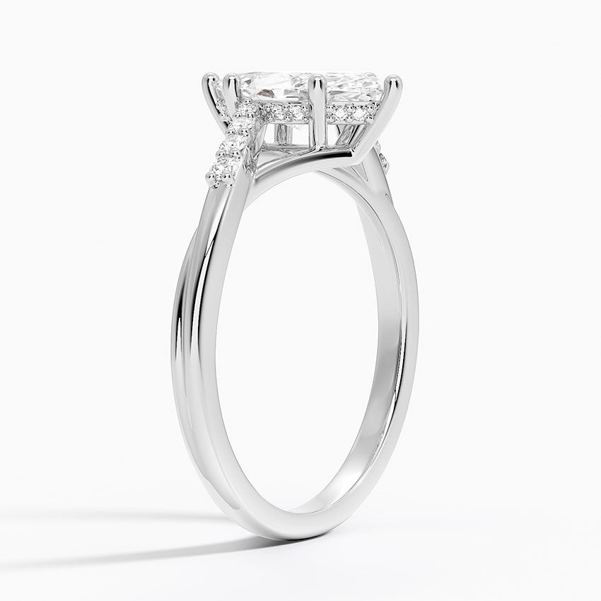 Chamise Hidden Halo Diamond Ring Platinum Marquise Engagement Ring