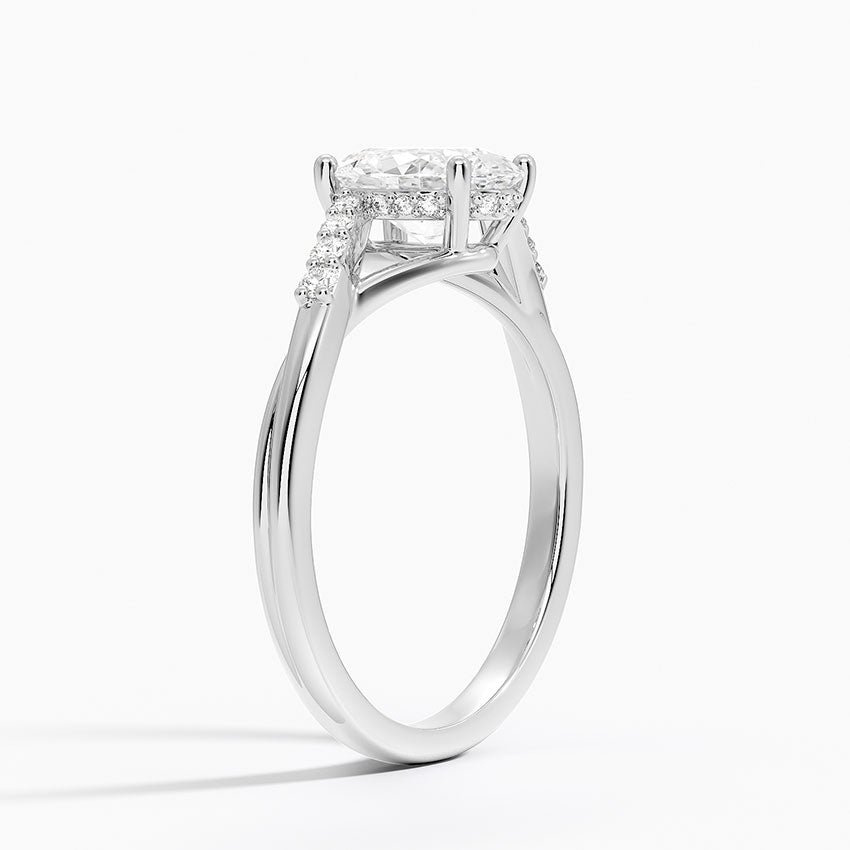 Chamise Hidden Halo Diamond Ring Platinum Oval Engagement Ring