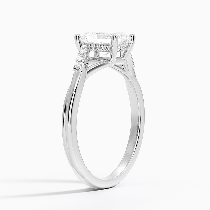Chamise Hidden Halo Diamond Ring Platinum Radiant Engagement Ring
