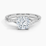 Chamise Hidden Halo Diamond Ring Platinum Cushion Engagement Ring