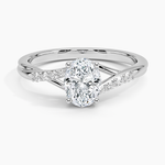 Chamise Hidden Halo Diamond Ring Platinum Oval Engagement Ring