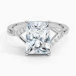 Chamise Hidden Halo Diamond Ring Platinum Radiant Engagement Ring