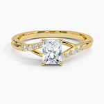 Chamise Hidden Halo Diamond Ring Yellow Gold 18k Radiant Engagement Ring
