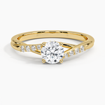 Chamise Hidden Halo Diamond Ring Yellow Gold 18k Round Engagement Ring