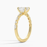 Delicate Versailles Diamond Ring Yellow Gold 18k Emerald Engagement Ring