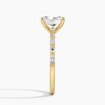 Delicate Versailles Diamond Ring Yellow Gold 18k Radiant Engagement Ring