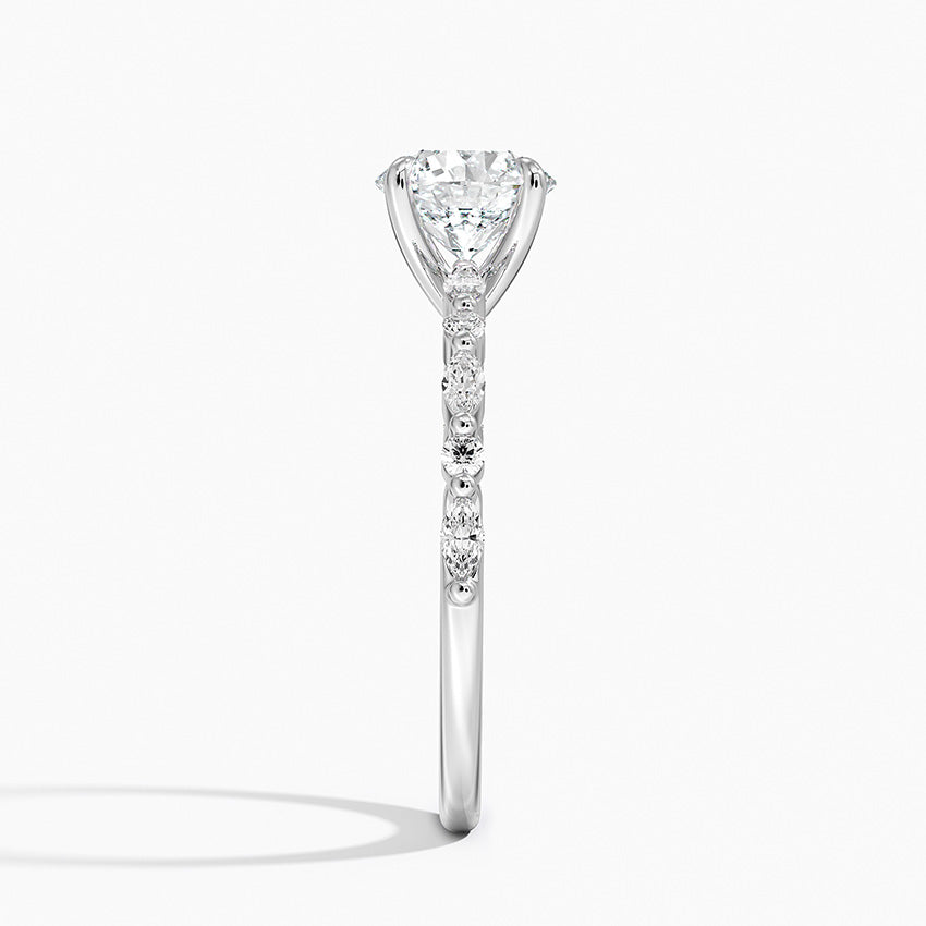 Delicate Versailles Diamond Ring Platinum Round Engagement Ring