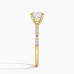 Delicate Versailles Diamond Ring Yellow Gold 18k Round Engagement Ring