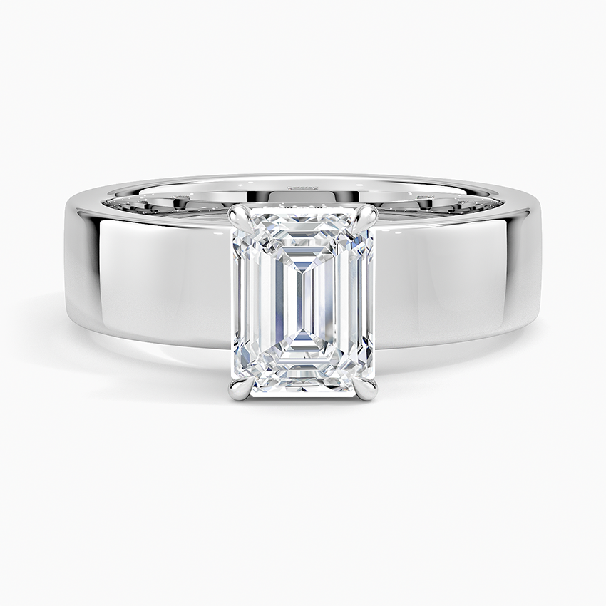 Alden Diamond Ring Platinum Emerald Engagement Ring