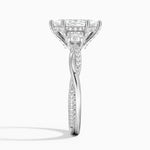 Adorned Petite Twisted Vine Three Stone Diamond Ring Platinum Marquise Engagement Ring