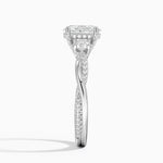 Adorned Petite Twisted Vine Three Stone Diamond Ring Platinum Oval Engagement Ring