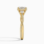 Adorned Petite Twisted Vine Three Stone Diamond Ring Yellow Gold 18k Oval Engagement Ring
