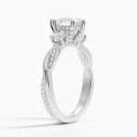 Adorned Petite Twisted Vine Three Stone Diamond Ring Platinum Pear Engagement Ring