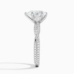 Luxe Three Stone Petite Twisted Vine Diamond Ring Platinum Pear Engagement Ring