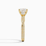 Luxe Three Stone Petite Twisted Vine Diamond Ring Yellow Gold 18k Princess Engagement Ring