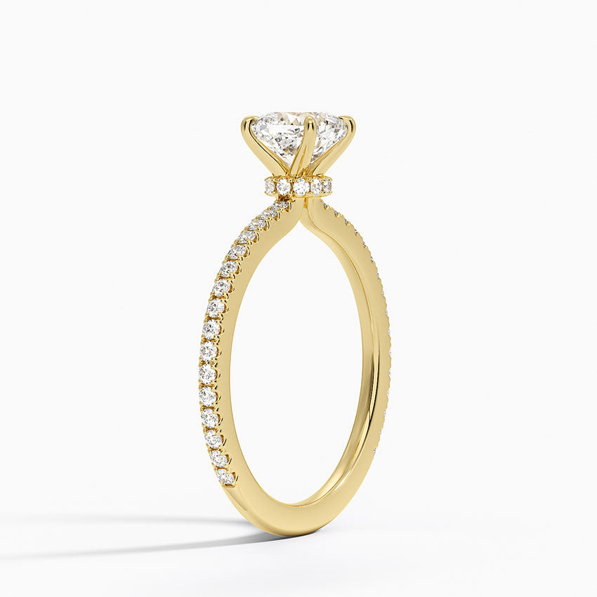 Demi Three-Quarter Coverage Diamond Ring (1/3 ct. tw.) Yellow Gold 18k Cushion Engagement Ring