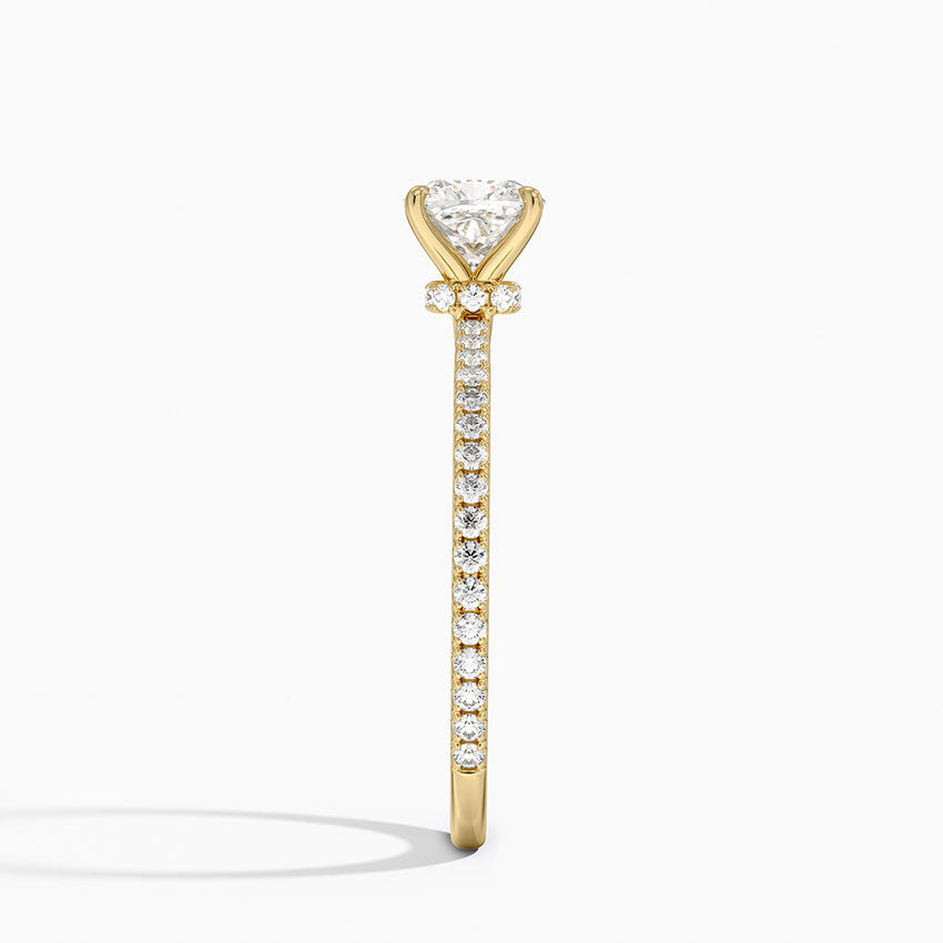 Demi Three-Quarter Coverage Diamond Ring (1/3 ct. tw.) Yellow Gold 18k Cushion Engagement Ring