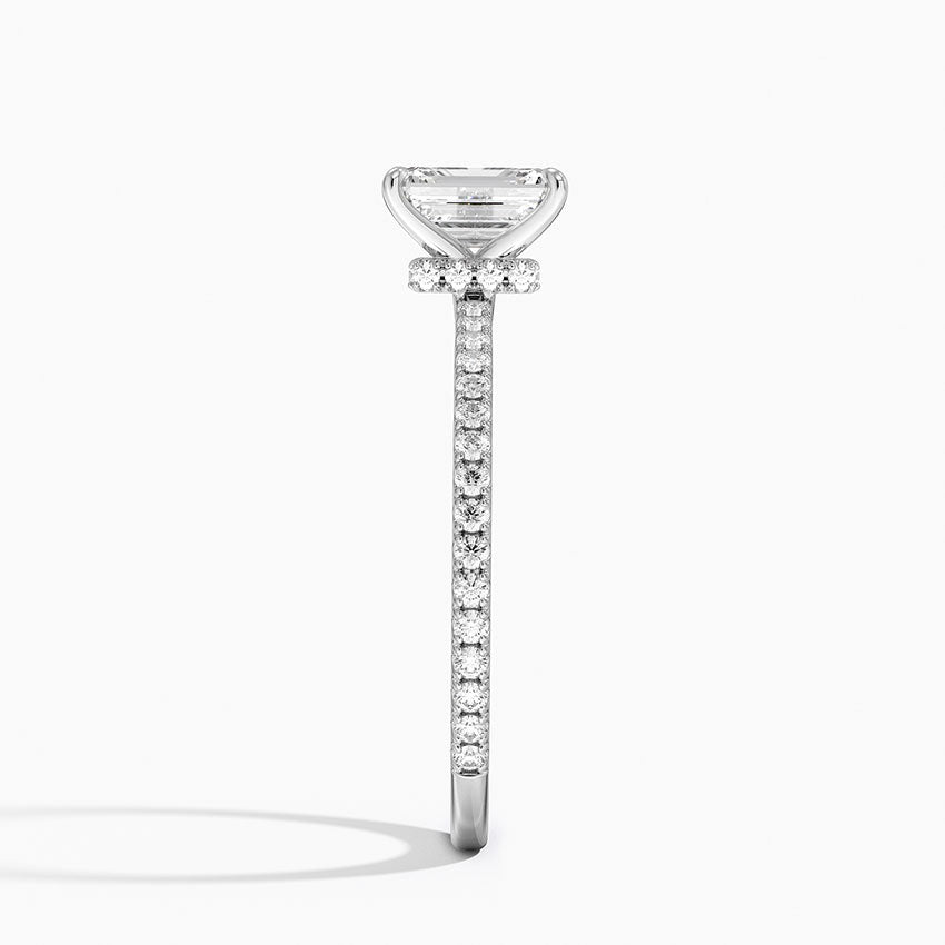 Demi Three-Quarter Coverage Diamond Ring (1/3 ct. tw.) Platinum Emerald Engagement Ring