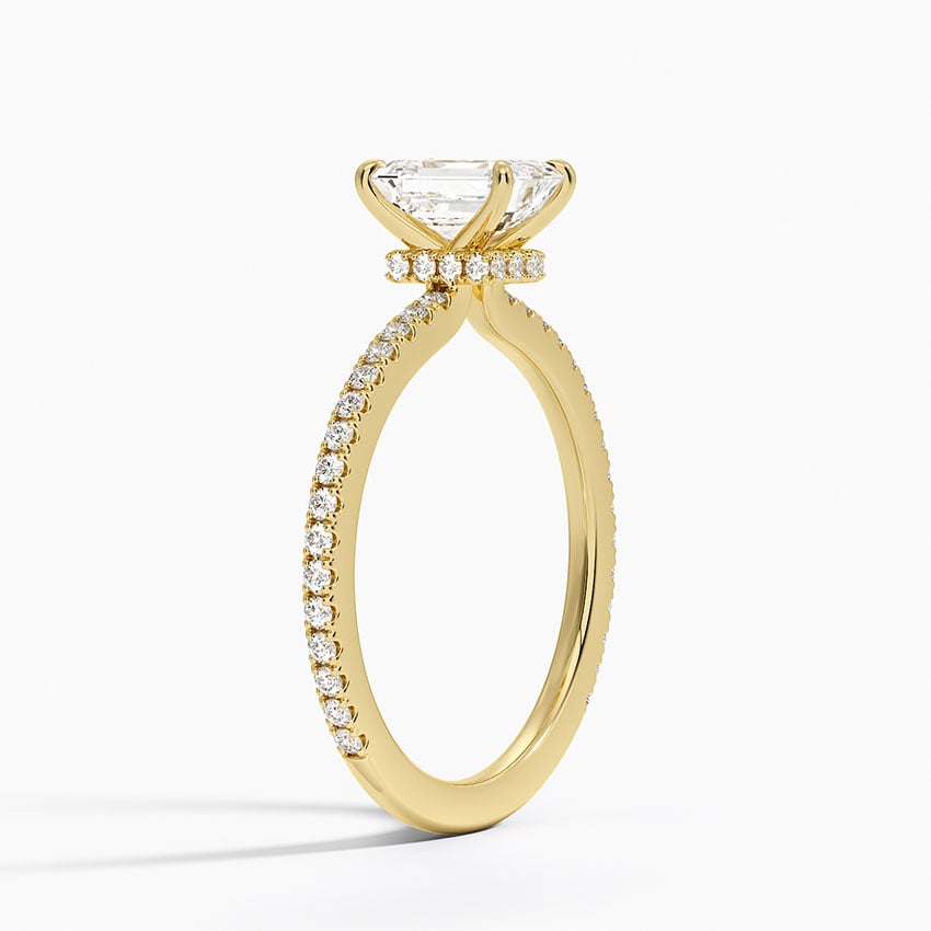 Demi Three-Quarter Coverage Diamond Ring (1/3 ct. tw.) Yellow Gold 18k Emerald Engagement Ring