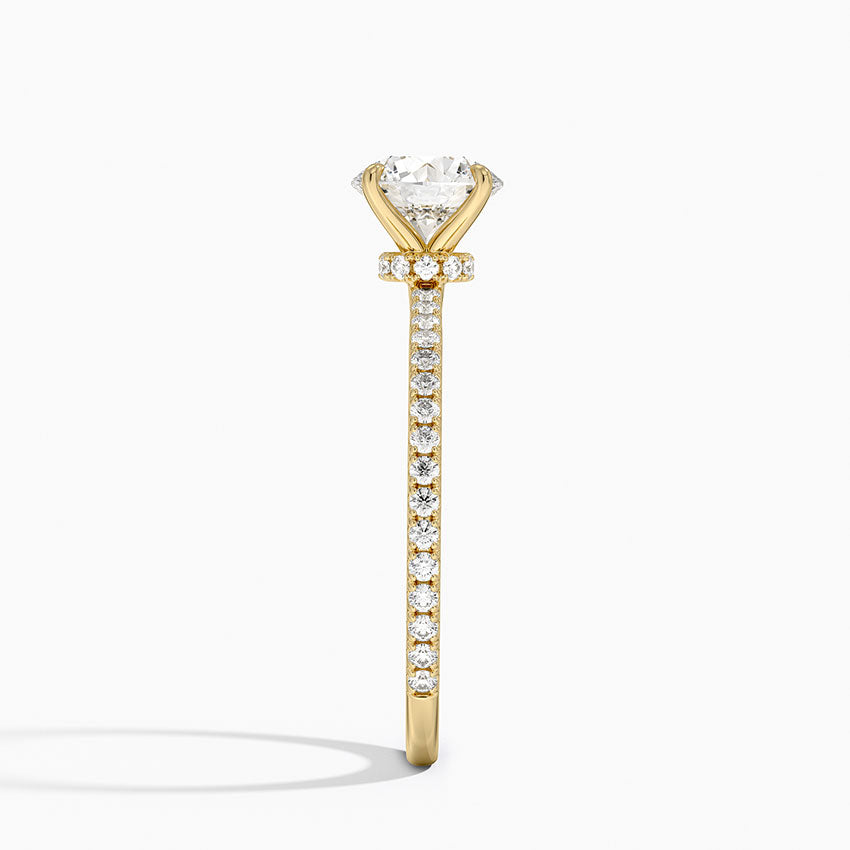 Demi Three-Quarter Coverage Diamond Ring (1/3 ct. tw.) Yellow Gold 18k Round Engagement Ring