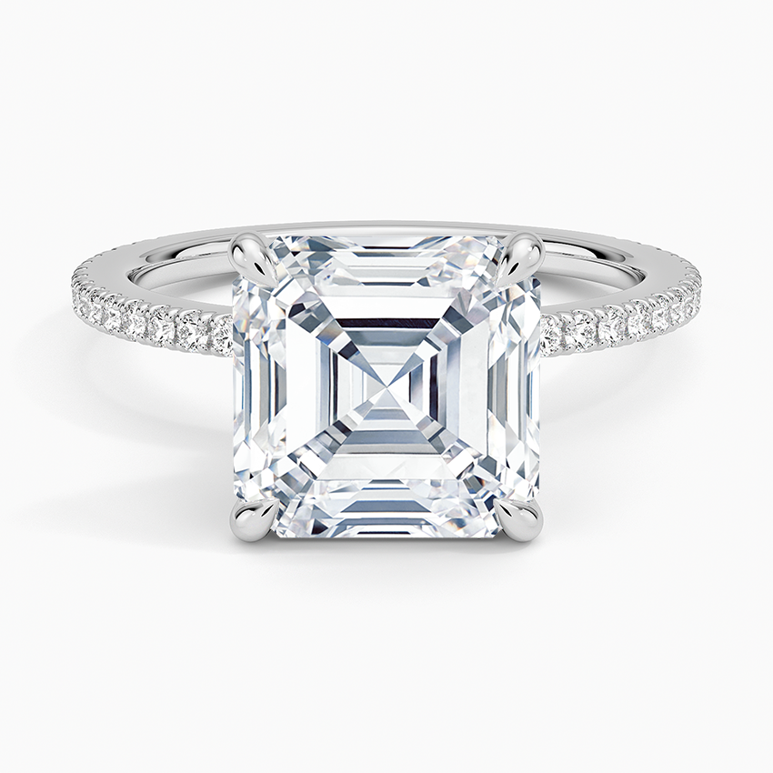 Demi Three-Quarter Coverage Diamond Ring (1/3 ct. tw.) Platinum Asscher Engagement Ring
