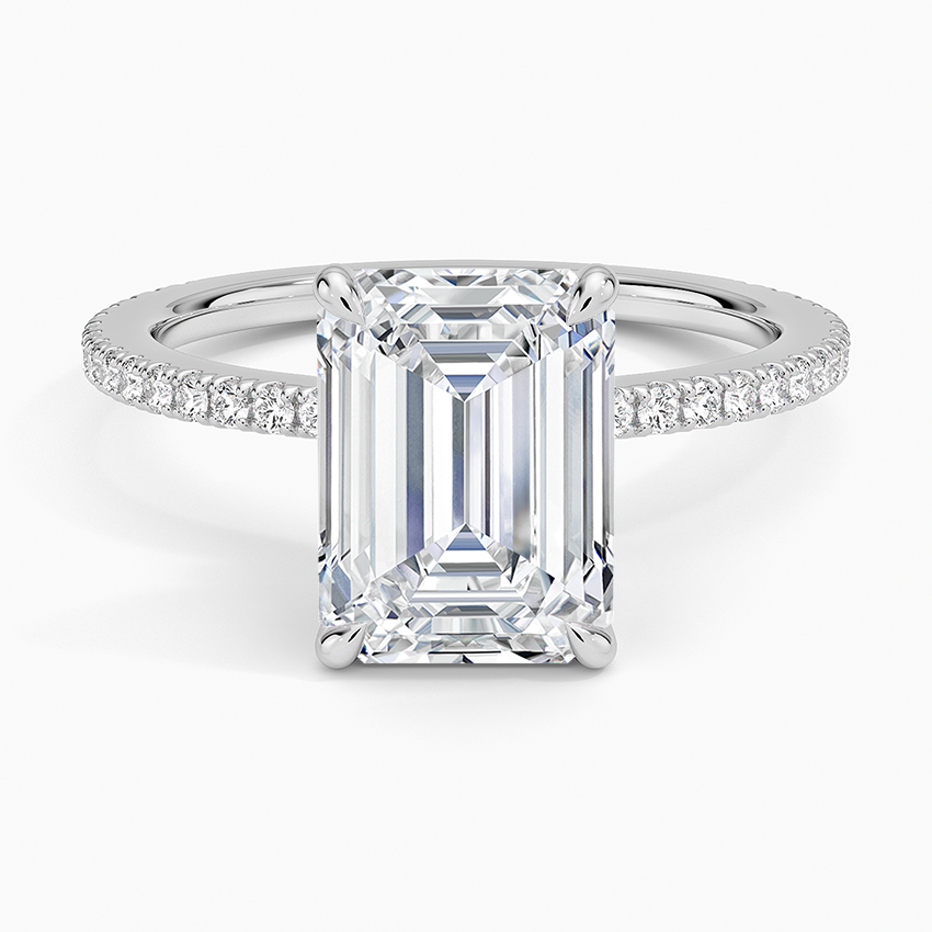 Demi Three-Quarter Coverage Diamond Ring (1/3 ct. tw.) Platinum Emerald Engagement Ring