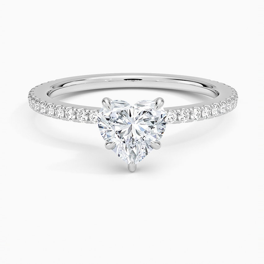 Demi Three-Quarter Coverage Diamond Ring (1/3 ct. tw.) Platinum Heart Engagement Ring