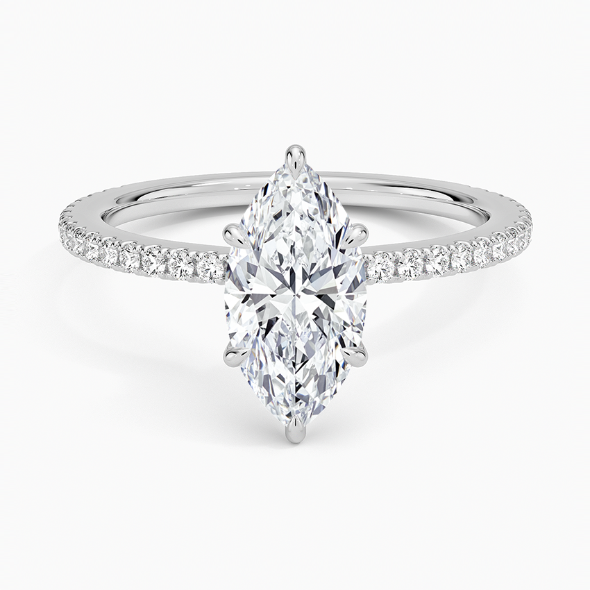 Demi Three-Quarter Coverage Diamond Ring (1/3 ct. tw.) Platinum Marquise Engagement Ring