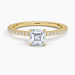Demi Three-Quarter Coverage Diamond Ring (1/3 ct. tw.) Yellow Gold 18k Asscher Engagement Ring