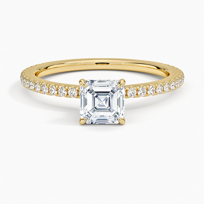 Demi Three-Quarter Coverage Diamond Ring (1/3 ct. tw.) Yellow Gold 18k Asscher Engagement Ring