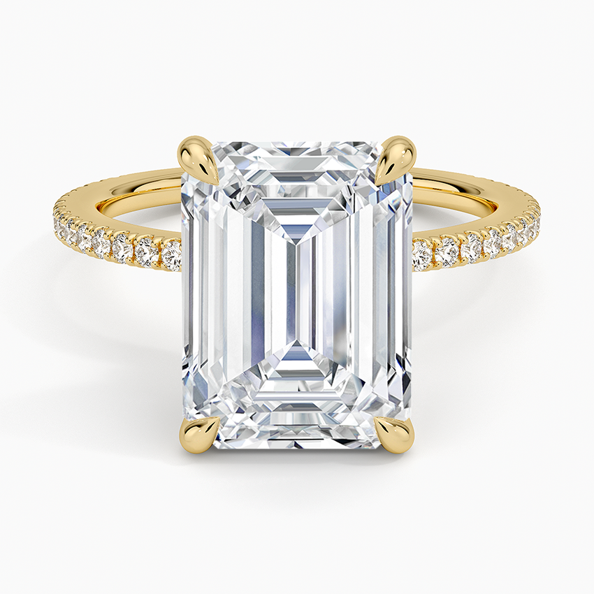 Demi Three-Quarter Coverage Diamond Ring (1/3 ct. tw.) Yellow Gold 18k Emerald Engagement Ring