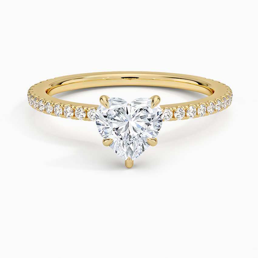 Demi Three-Quarter Coverage Diamond Ring (1/3 ct. tw.) Yellow Gold 18k Heart Engagement Ring