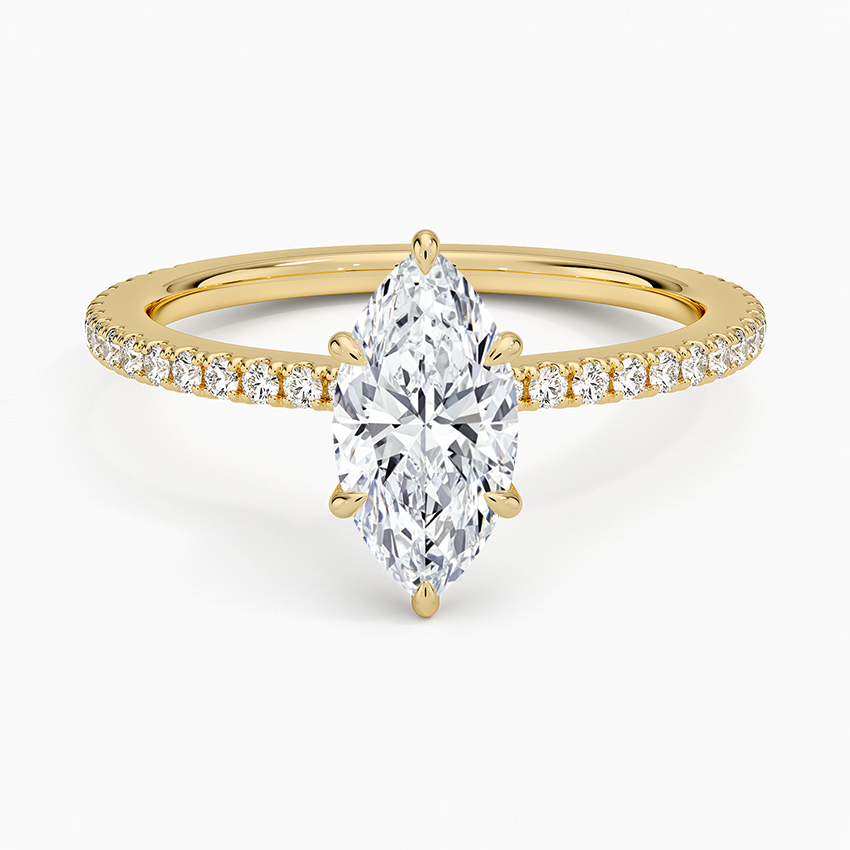 Demi Three-Quarter Coverage Diamond Ring (1/3 ct. tw.) Yellow Gold 18k Marquise Engagement Ring
