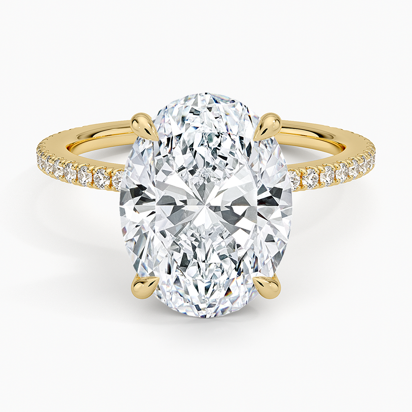 Demi Three-Quarter Coverage Diamond Ring (1/3 ct. tw.) Yellow Gold 18k Oval Engagement Ring