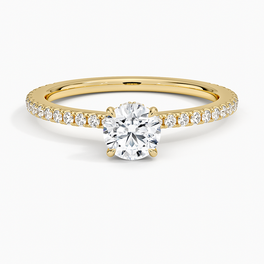 Demi Three-Quarter Coverage Diamond Ring (1/3 ct. tw.) Yellow Gold 18k Round Engagement Ring