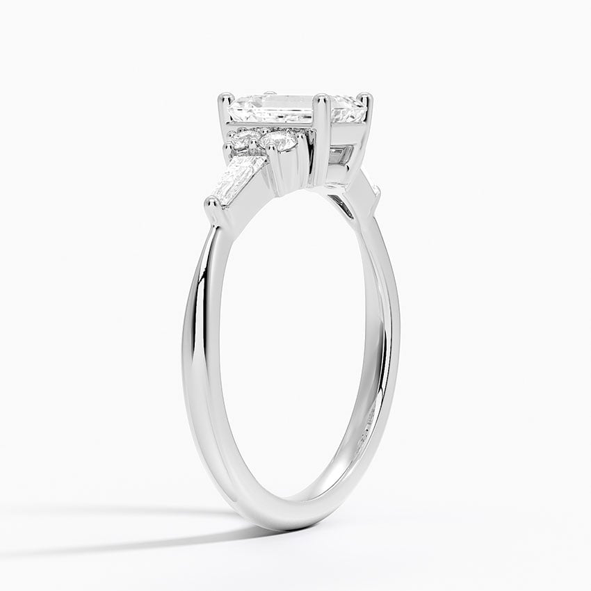 Yvonne Diamond Ring Platinum Emerald Engagement Ring
