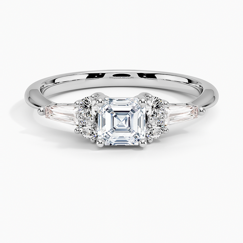 Yvonne Diamond Ring Platinum Asscher Engagement Ring