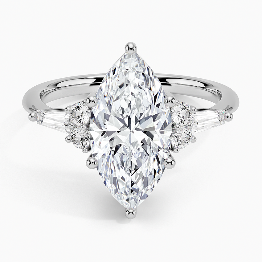 Yvonne Diamond Ring Platinum Marquise Engagement Ring