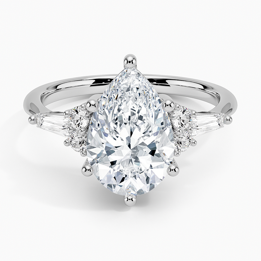 Yvonne Diamond Ring Platinum Pear Engagement Ring