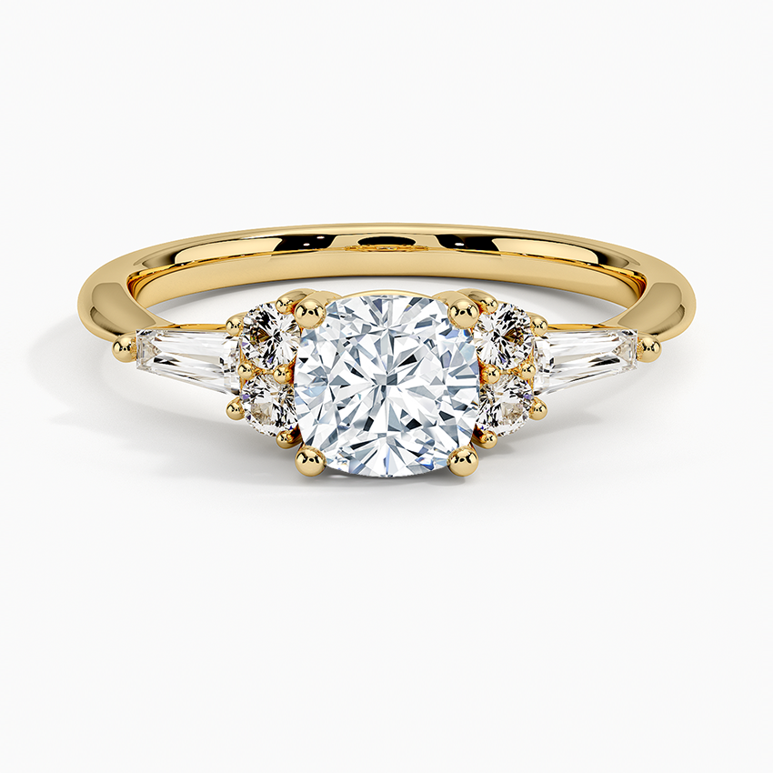Yvonne Diamond Ring Yellow Gold 18k Cushion Engagement Ring