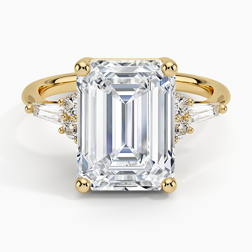 Yvonne Diamond Ring Yellow Gold 18k Emerald Engagement Ring