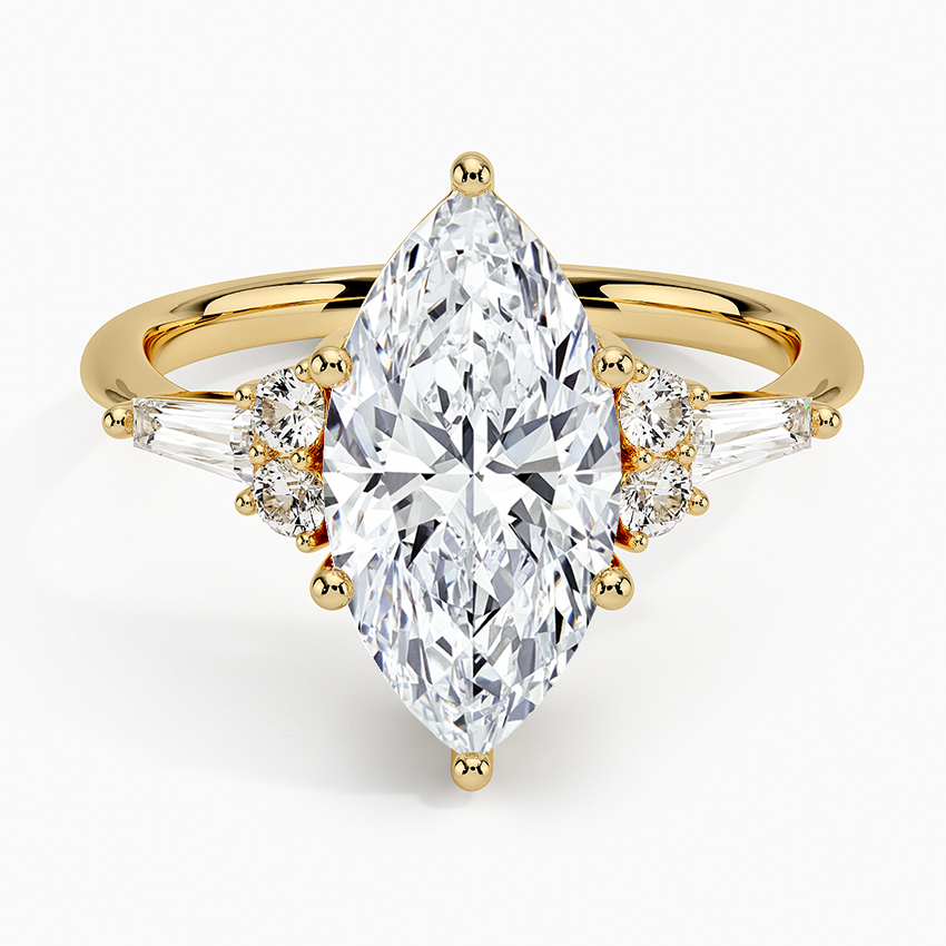 Yvonne Diamond Ring Yellow Gold 18k Marquise Engagement Ring
